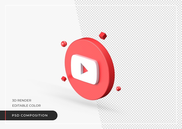 Youtube 3d icon realistic rendering