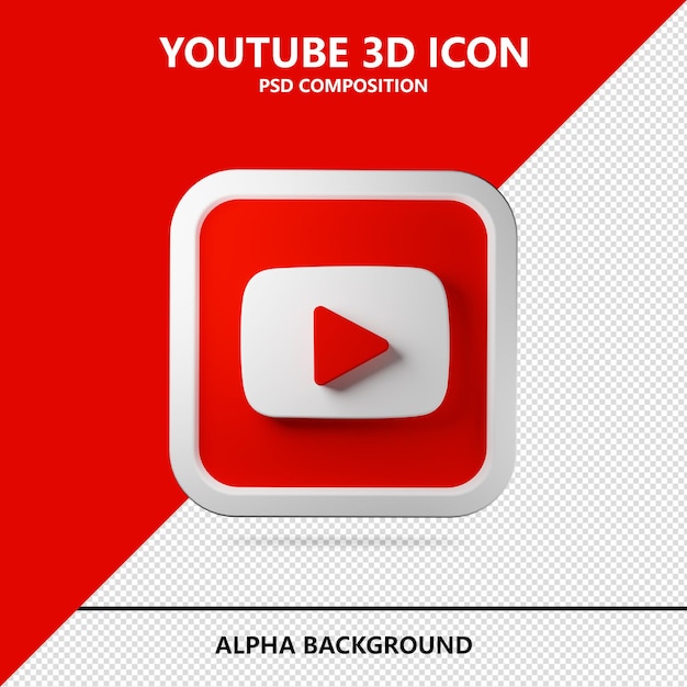 youtube 3d icon render illustration