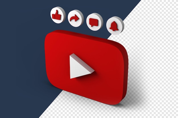 Рендеринг логотипа youtube 3d