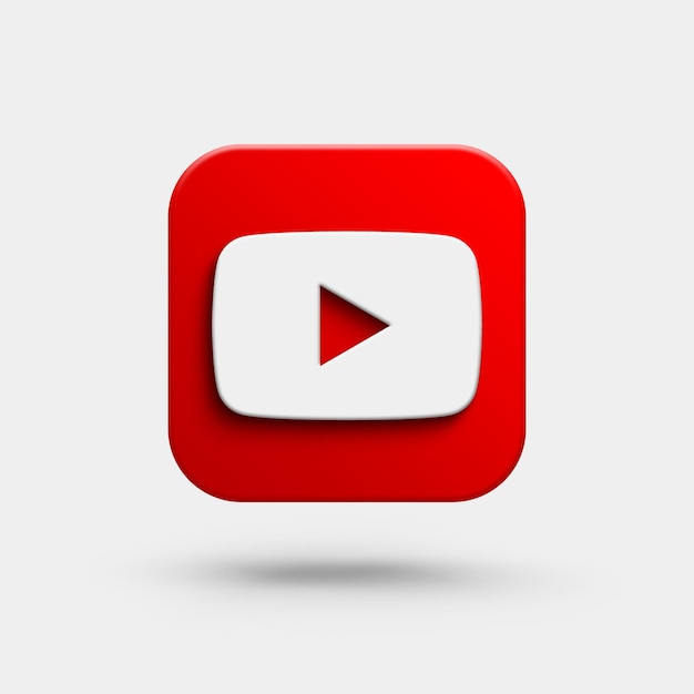 PSD youtube 3d logo social media icoon geïsoleerd