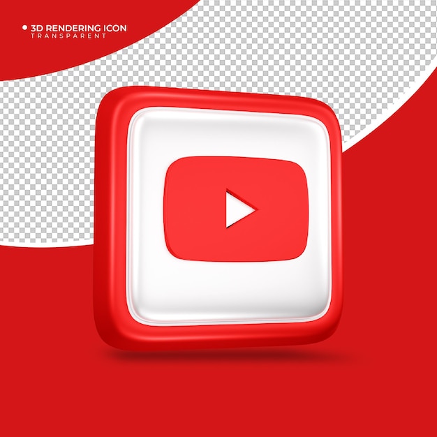 youtube 3d render ikona znak lub symbol