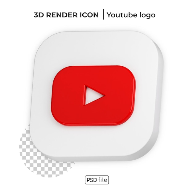 Youtube 3d Render Logo Mediów Społecznościowych