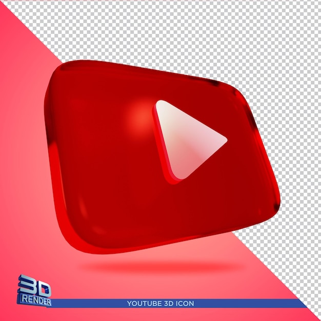 Youtube 3d rendering icon isolated