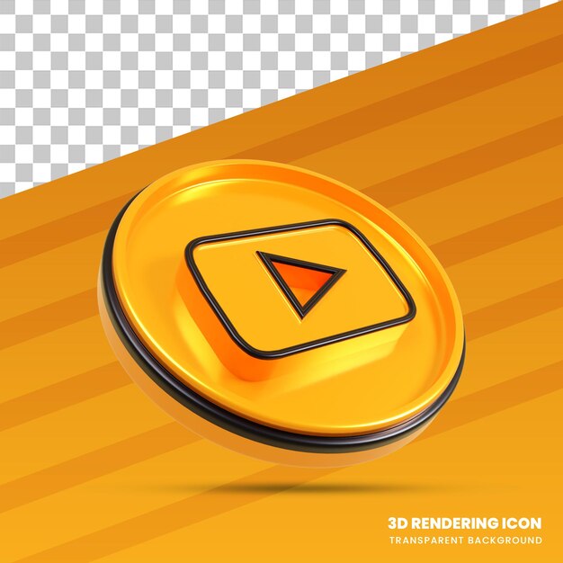 PSD youtube 3d rendering icon