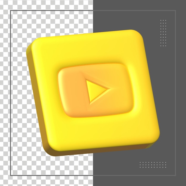 YouTube 3 d レンダリング ソーシャル メディア Psd 構成のカラフルな光沢のあるアイコン