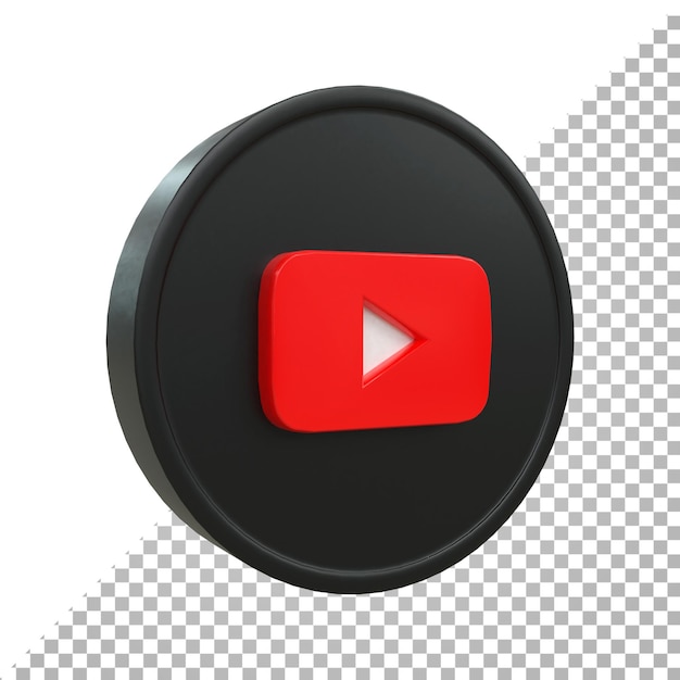 YouTube 3d Social Media icon Kleurrijke glanzende 3d pictogram concept 3D-rendering voor compositie