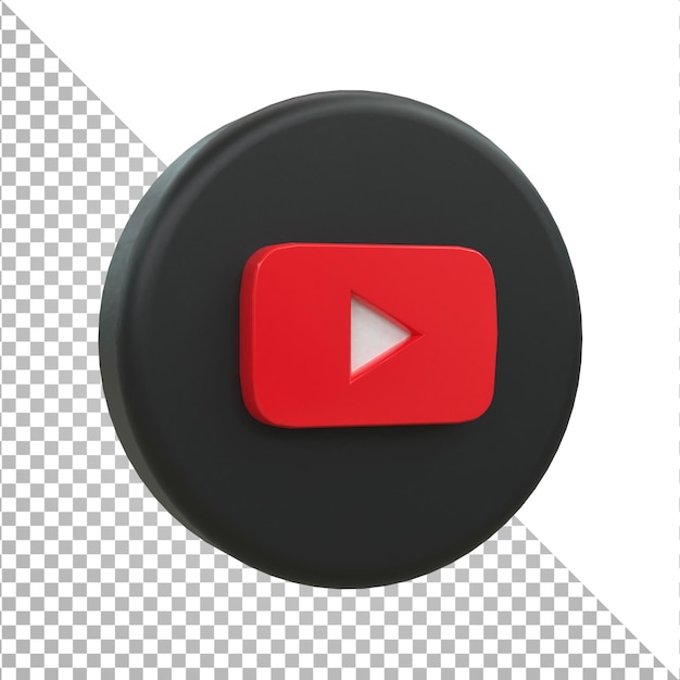 Youtube 3d social media icon kleurrijke glanzende 3d pictogram concept 3d-rendering voor compositie