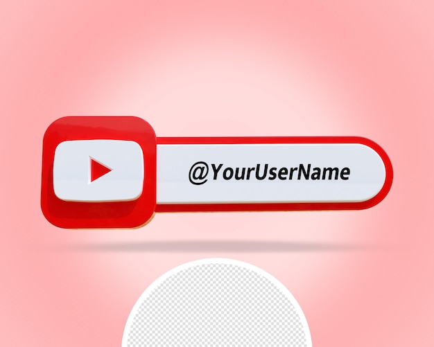 Youtube Baner Social Media Przezroczyste Logo 3d