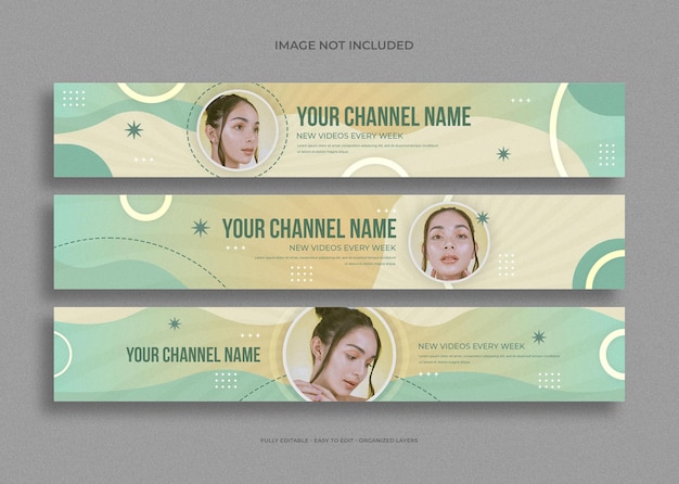 PSD modelli di design per banner di youtube