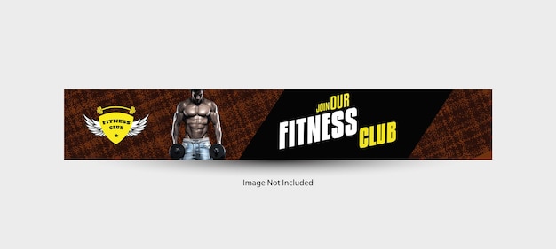 Youtube banner fitness psd sjabloon