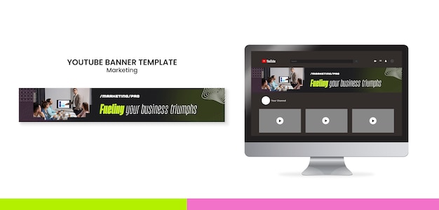 Youtube-banner med flat design-markedsføringsstrategi
