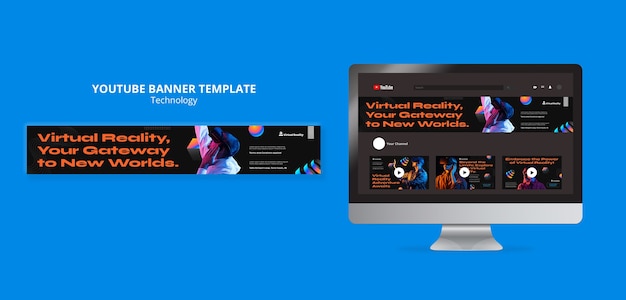 youtube banner template for virtual reality technology