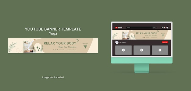 PSD youtube バナー テンプレート 自然 ヨガ 瞑想 アース トーン