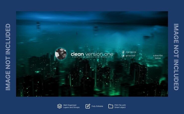 PSD youtube banner template youtube channel template design youtube thumbnail
