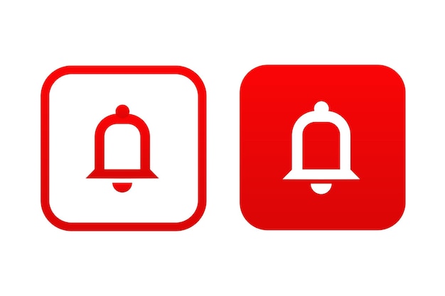 Icona della campana di youtube modello di progettazione rosso di notifica iscriviti icona della campana