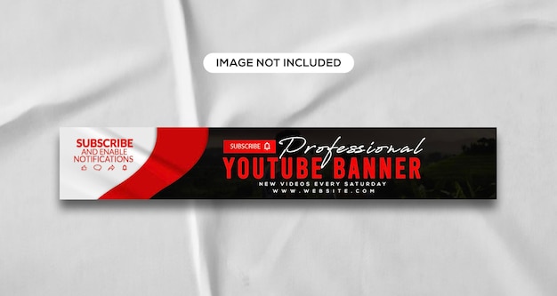 PSD youtube chanel art banner with social media profile cover design template