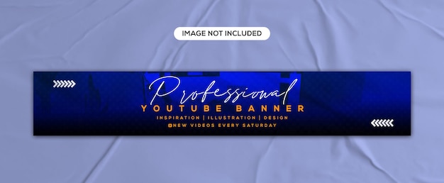 PSD youtube chanel art banner with social media profile cover design template