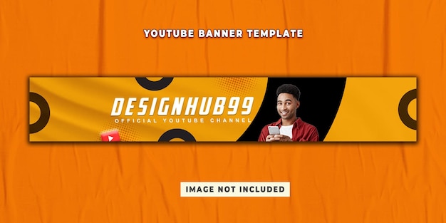 Youtube channel cover art design with linkedin header social media banner template premium psd