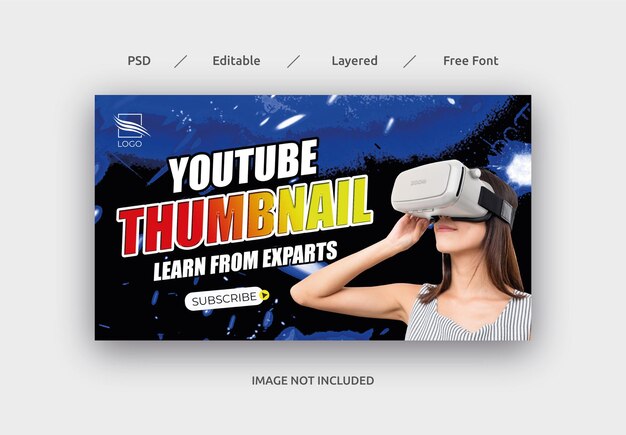 PSD youtube channel thumbnail template psd