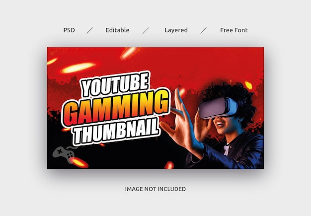 PSD youtube channel thumbnail template psd