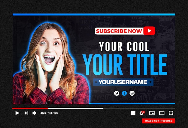 PSD youtube channel thumbnail and web banner template