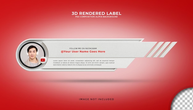 Youtube connect us sui social media inferiore terzo 3d design render icona badge