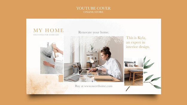 PSD youtube cover for home furniture online shop