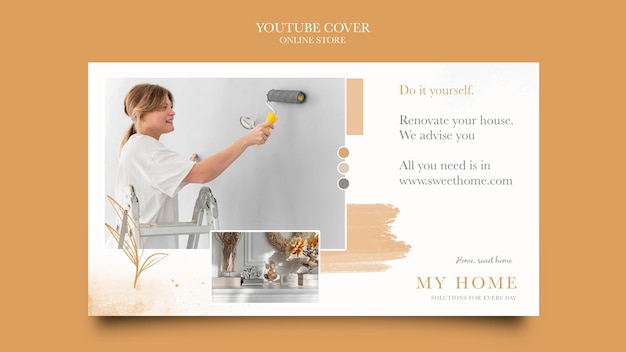 PSD youtube cover for home furniture online shop