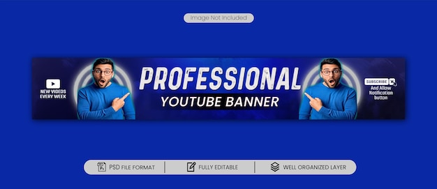 Youtube cover and social media banner psd template