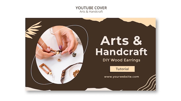 PSD youtube cover template for arts and handcraft