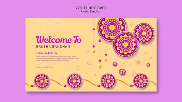 PSD youtube cover template for raksha bandhan celebration