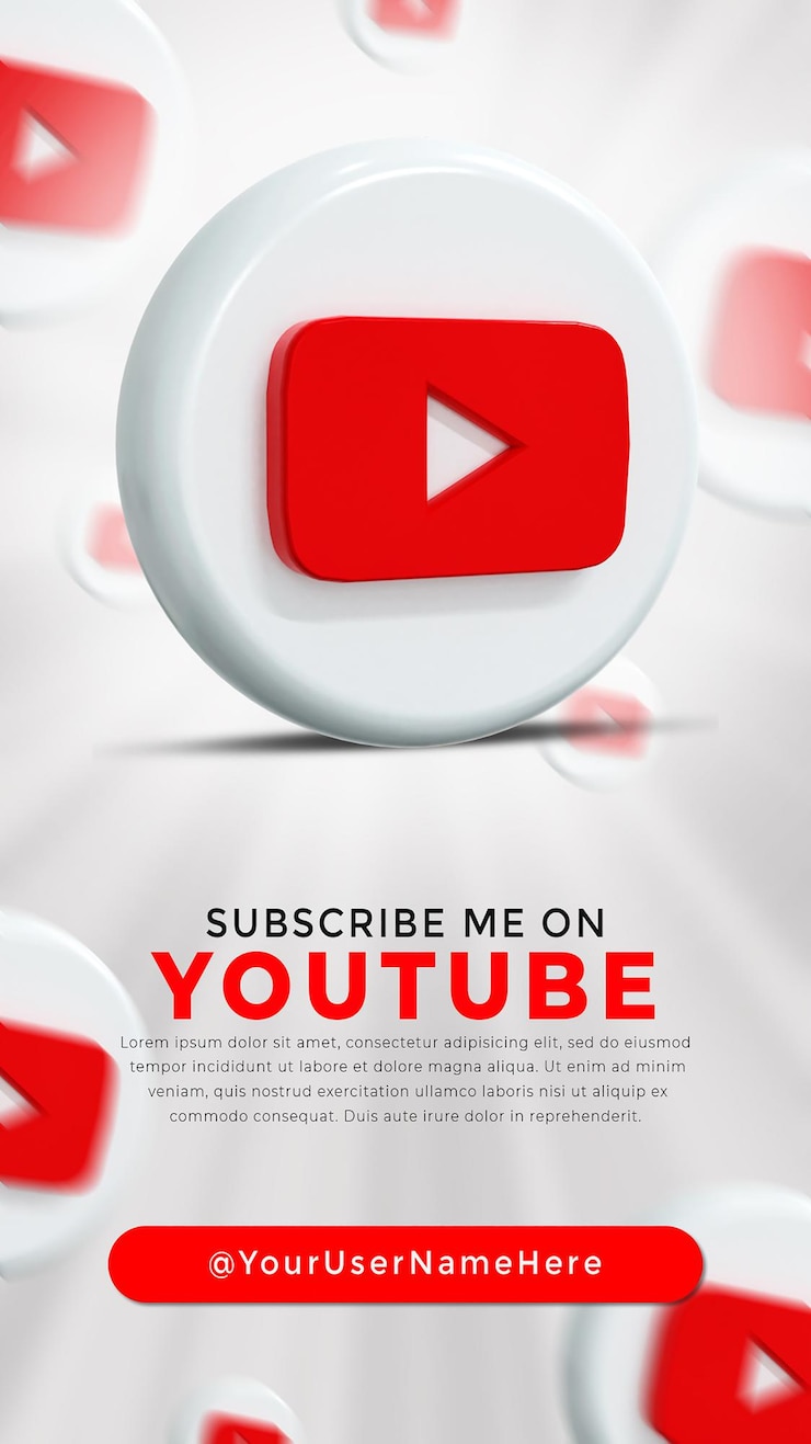 YouTube 광택 로고 및 소셜 미디어 아이콘 스토리