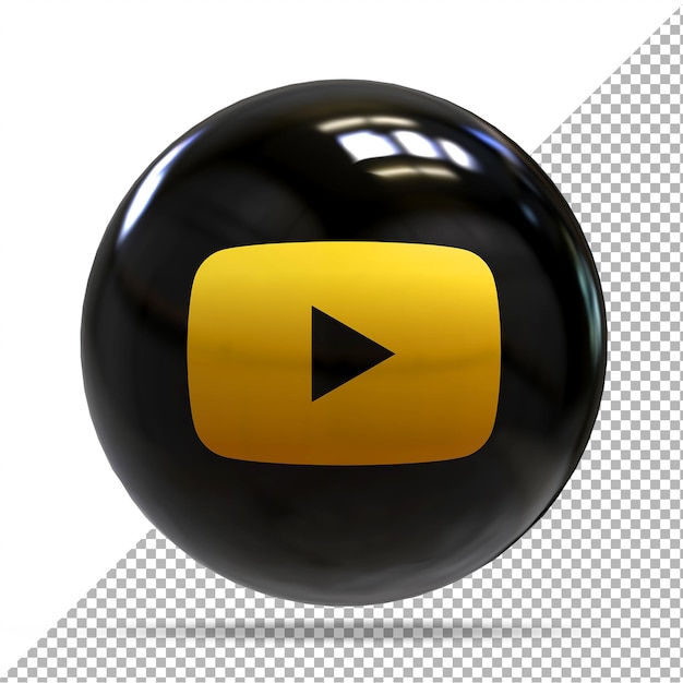 Youtube gouden sociale media 3d-ballonstijlen