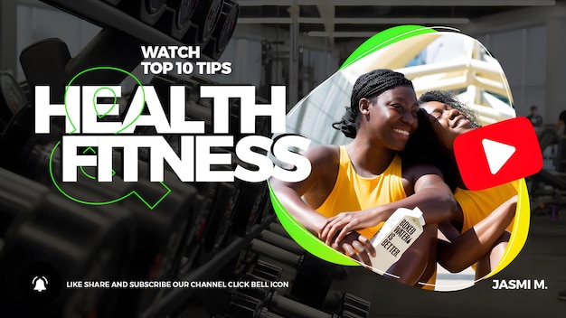 Youtube health and fitness thumbnails