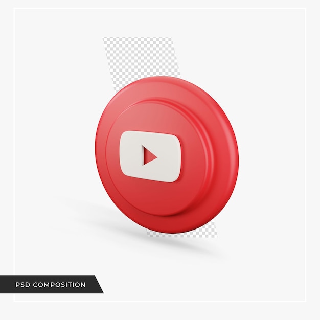 Icona di youtube nel rendering 3d