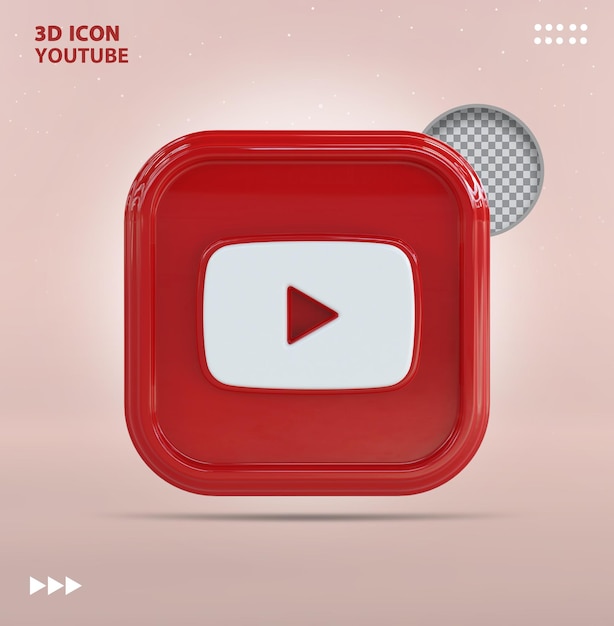 Youtube icon 3d on Social Media