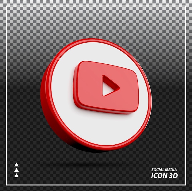 Icona di youtube 3d sui social media