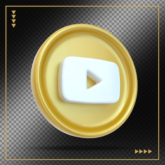 Youtube icon goud moderne luxe