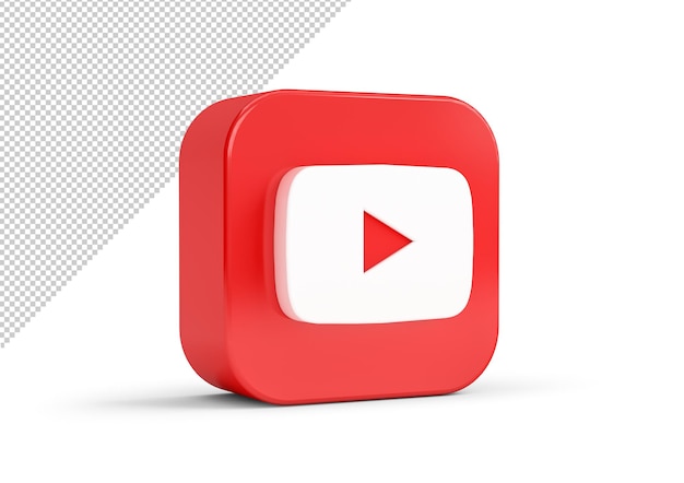 PSD youtube icon mockup in 3d rendering