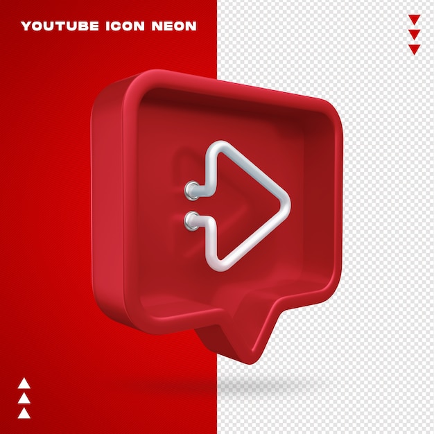 Youtube icon neon isolated