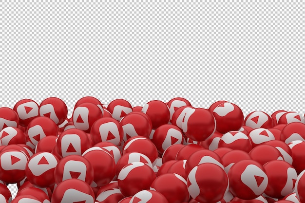 PSD youtube icon in red spheres