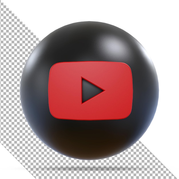 Youtube icon social media 3d balloons