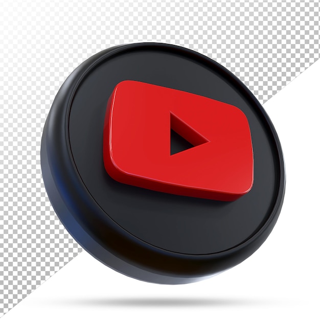 Youtube icon social media 3d black styles