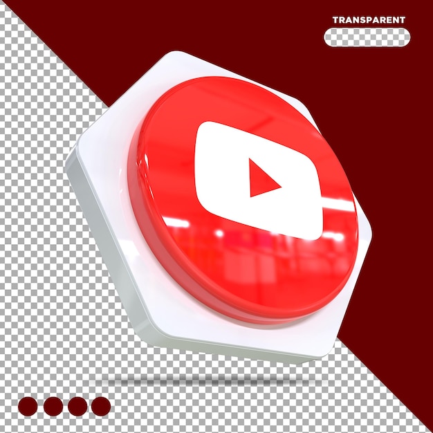 Youtube icon social media 3d concept