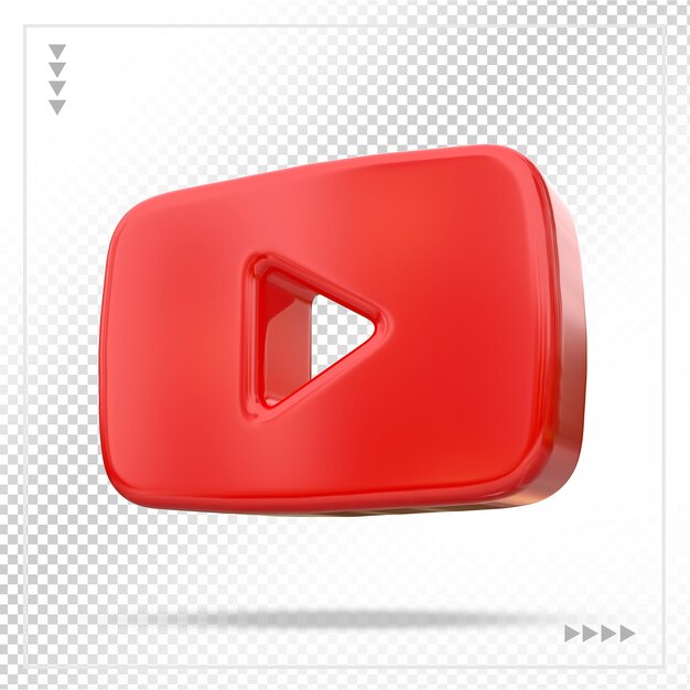 PSD youtube icon social media 3d