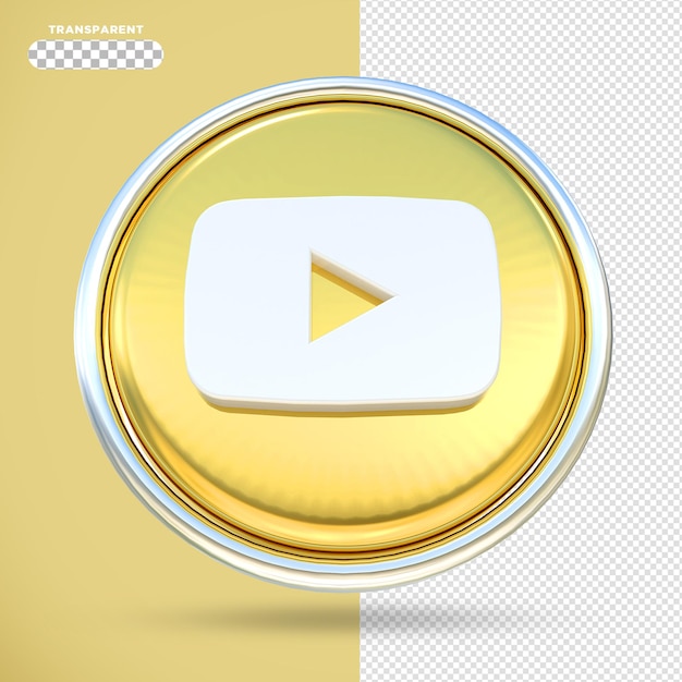 Youtube icon social media gold styles