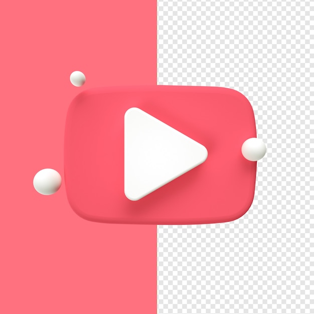 Youtube icona trasparente 3d
