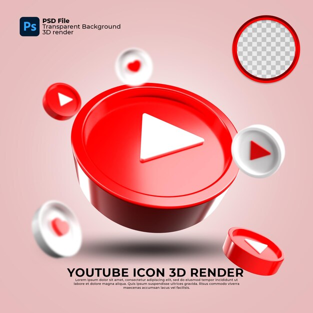 Youtube icoon 3d render