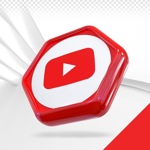 Youtube Ikona Mediów Społecznościowych 3d