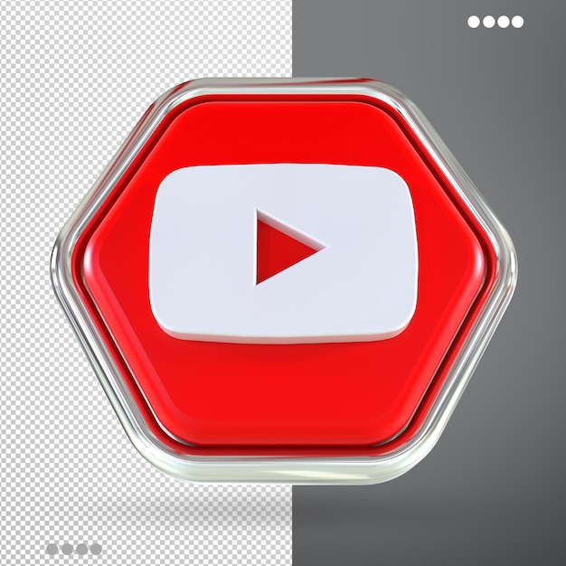 Youtube Ikona Mediów Społecznościowych Koncepcja Renderowania 3d